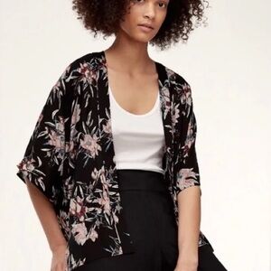 Talula Black and Pink Floral Blouse